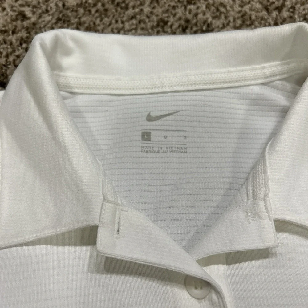 Nike WNBA 25 Year Anniversary Dri-Fit Polo Shirt White Women's Large Embroidered